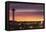 City Skyline Dusk with Elitch Gardens Theme Park Tower, Denver, Colorado, USA-Walter Bibikow-Framed Premier Image Canvas