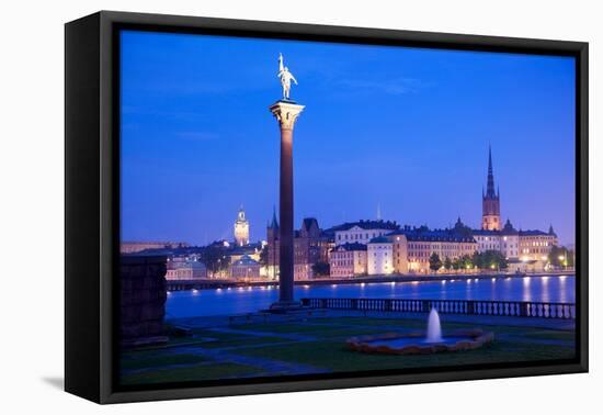 City Skyline from City Hall at Dusk, Kungsholmen, Stockholm, Sweden, Scandinavia, Europe-Frank Fell-Framed Premier Image Canvas