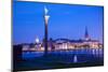 City Skyline from City Hall at Dusk, Kungsholmen, Stockholm, Sweden, Scandinavia, Europe-Frank Fell-Mounted Photographic Print