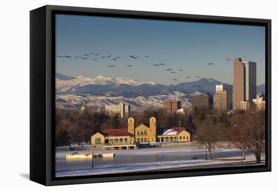 City Skyline from City Park, Denver, Colorado, USA-Walter Bibikow-Framed Premier Image Canvas