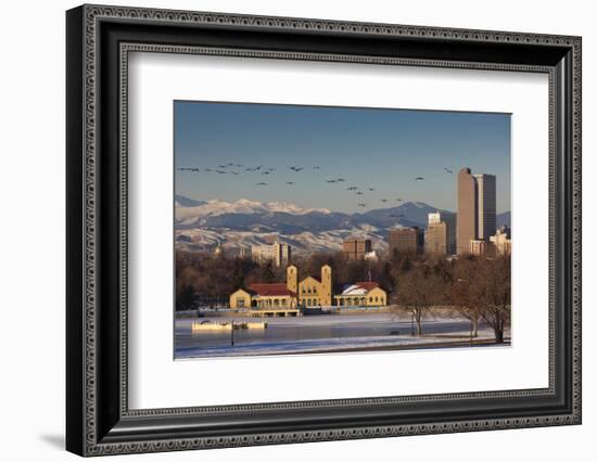 City Skyline from City Park, Denver, Colorado, USA-Walter Bibikow-Framed Photographic Print