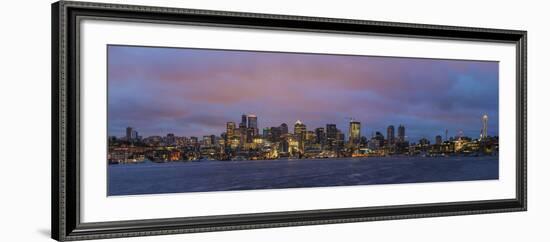 City Skyline from Gasworks Park and Lake Union in Seattle, Washington State, Usa-Chuck Haney-Framed Photographic Print