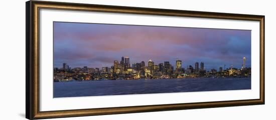 City Skyline from Gasworks Park and Lake Union in Seattle, Washington State, Usa-Chuck Haney-Framed Photographic Print