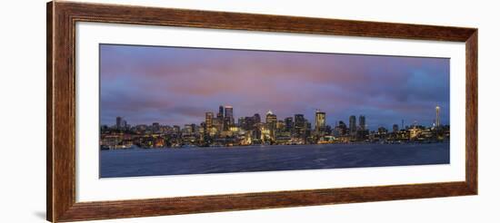 City Skyline from Gasworks Park and Lake Union in Seattle, Washington State, Usa-Chuck Haney-Framed Photographic Print