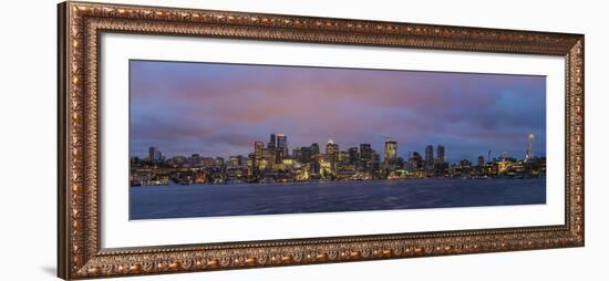 City Skyline from Gasworks Park and Lake Union in Seattle, Washington State, Usa-Chuck Haney-Framed Photographic Print