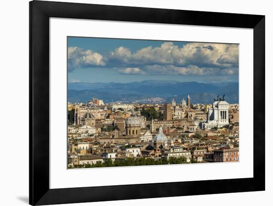 City skyline from Gianicolo or Janiculum hill, Rome, Lazio, Italy-Stefano Politi Markovina-Framed Photographic Print