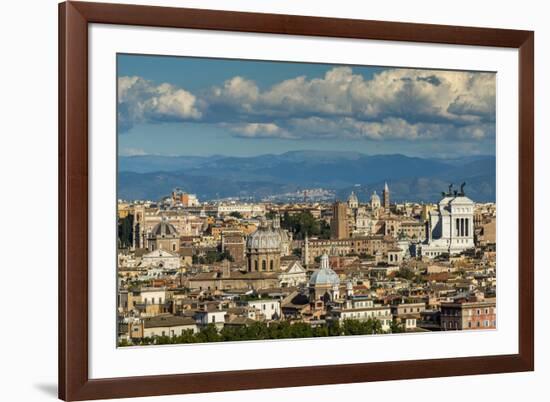 City skyline from Gianicolo or Janiculum hill, Rome, Lazio, Italy-Stefano Politi Markovina-Framed Photographic Print