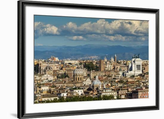City skyline from Gianicolo or Janiculum hill, Rome, Lazio, Italy-Stefano Politi Markovina-Framed Photographic Print