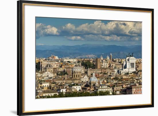 City skyline from Gianicolo or Janiculum hill, Rome, Lazio, Italy-Stefano Politi Markovina-Framed Photographic Print