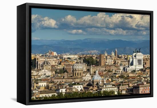 City skyline from Gianicolo or Janiculum hill, Rome, Lazio, Italy-Stefano Politi Markovina-Framed Premier Image Canvas