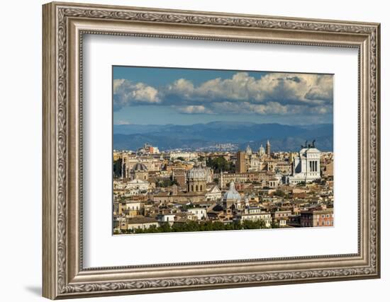 City skyline from Gianicolo or Janiculum hill, Rome, Lazio, Italy-Stefano Politi Markovina-Framed Photographic Print