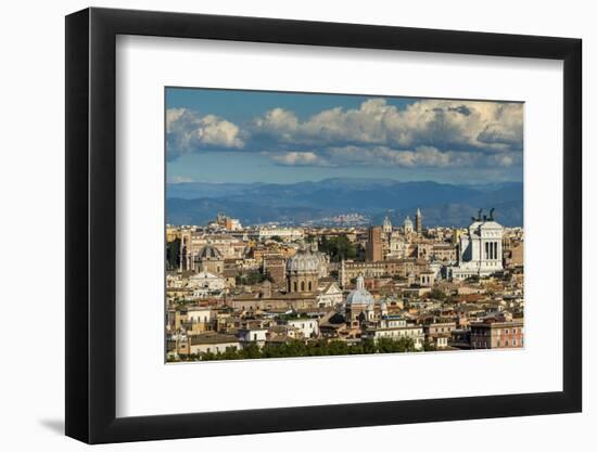 City skyline from Gianicolo or Janiculum hill, Rome, Lazio, Italy-Stefano Politi Markovina-Framed Photographic Print