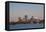 City Skyline from Lake Calhoun, Sunset, Minneapolis, Minnesota, USA-Walter Bibikow-Framed Premier Image Canvas