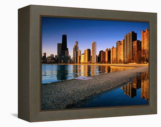 City Skyline from North Avenue Beach, Chicago, United States of America-Richard Cummins-Framed Premier Image Canvas