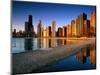 City Skyline from North Avenue Beach, Chicago, United States of America-Richard Cummins-Mounted Photographic Print