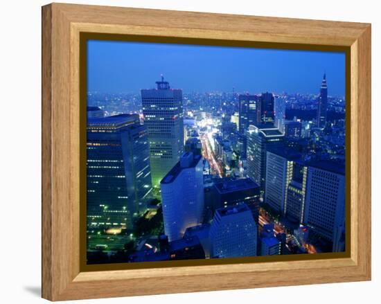 City Skyline from Sky Bar, Park Hyatt Tokyo, Tokyo, Japan-Greg Elms-Framed Premier Image Canvas