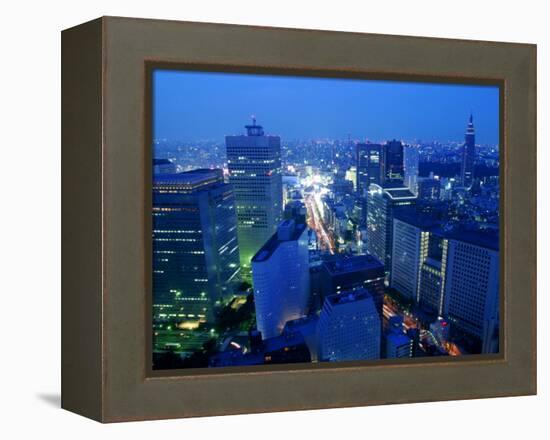 City Skyline from Sky Bar, Park Hyatt Tokyo, Tokyo, Japan-Greg Elms-Framed Premier Image Canvas