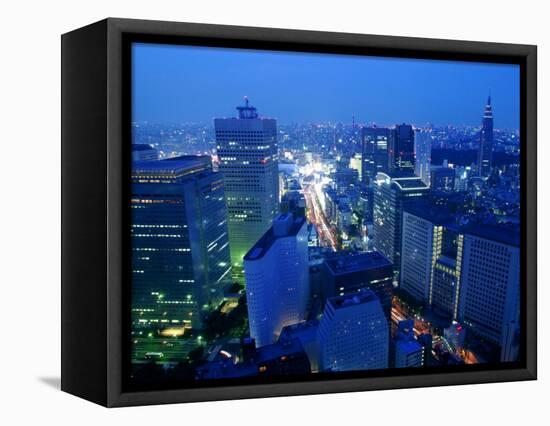 City Skyline from Sky Bar, Park Hyatt Tokyo, Tokyo, Japan-Greg Elms-Framed Premier Image Canvas