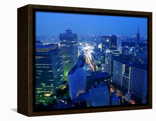 City Skyline from Sky Bar, Park Hyatt Tokyo, Tokyo, Japan-Greg Elms-Framed Premier Image Canvas