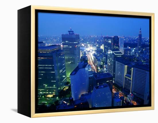 City Skyline from Sky Bar, Park Hyatt Tokyo, Tokyo, Japan-Greg Elms-Framed Premier Image Canvas