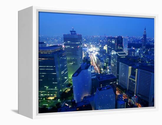 City Skyline from Sky Bar, Park Hyatt Tokyo, Tokyo, Japan-Greg Elms-Framed Premier Image Canvas