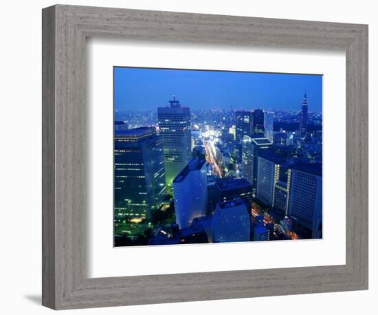 City Skyline from Sky Bar, Park Hyatt Tokyo, Tokyo, Japan-Greg Elms-Framed Photographic Print