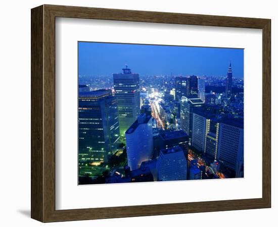 City Skyline from Sky Bar, Park Hyatt Tokyo, Tokyo, Japan-Greg Elms-Framed Photographic Print