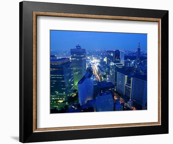 City Skyline from Sky Bar, Park Hyatt Tokyo, Tokyo, Japan-Greg Elms-Framed Photographic Print