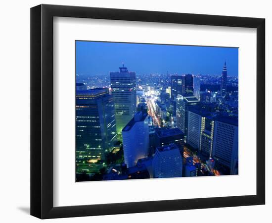 City Skyline from Sky Bar, Park Hyatt Tokyo, Tokyo, Japan-Greg Elms-Framed Photographic Print