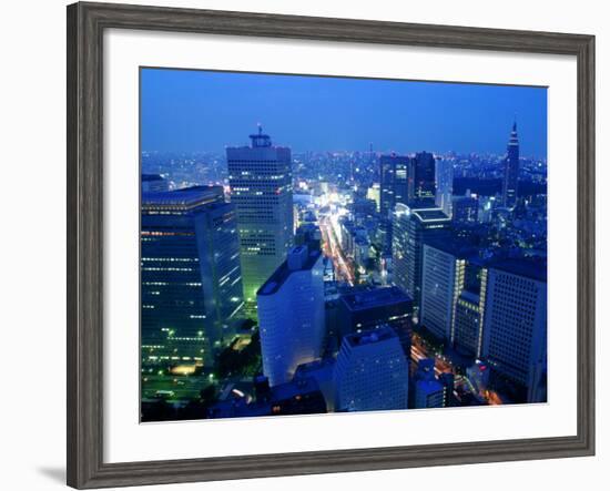 City Skyline from Sky Bar, Park Hyatt Tokyo, Tokyo, Japan-Greg Elms-Framed Photographic Print