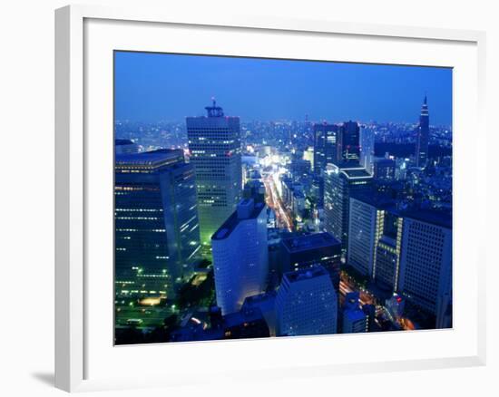 City Skyline from Sky Bar, Park Hyatt Tokyo, Tokyo, Japan-Greg Elms-Framed Photographic Print