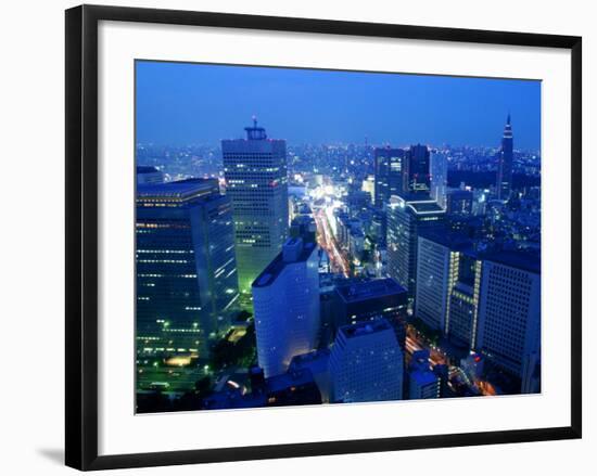 City Skyline from Sky Bar, Park Hyatt Tokyo, Tokyo, Japan-Greg Elms-Framed Photographic Print