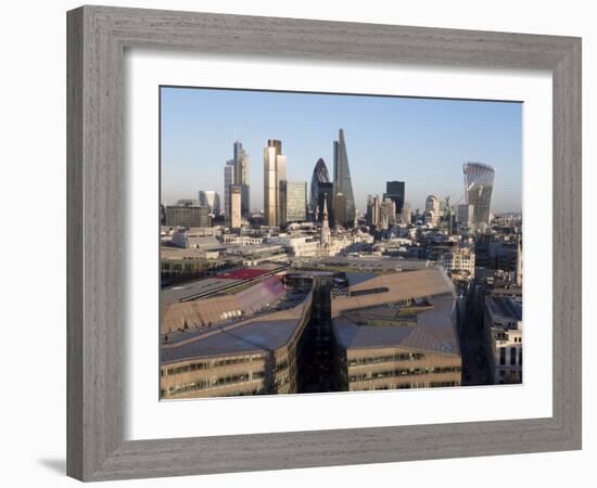 City Skyline from St. Pauls, London, England, United Kingdom-Charles Bowman-Framed Photographic Print