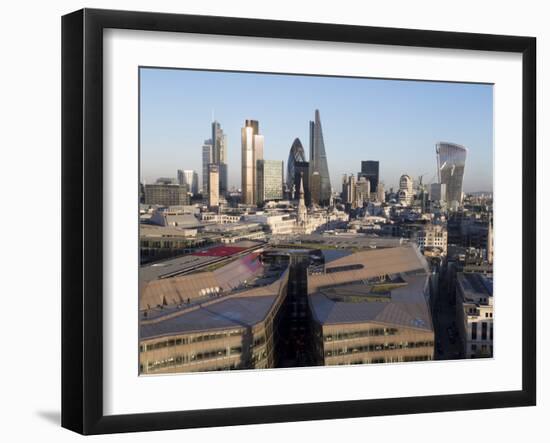 City Skyline from St. Pauls, London, England, United Kingdom-Charles Bowman-Framed Photographic Print