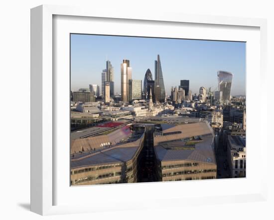 City Skyline from St. Pauls, London, England, United Kingdom-Charles Bowman-Framed Photographic Print