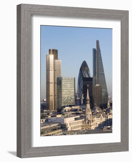 City Skyline from St. Pauls, London, England, United Kingdom-Charles Bowman-Framed Photographic Print