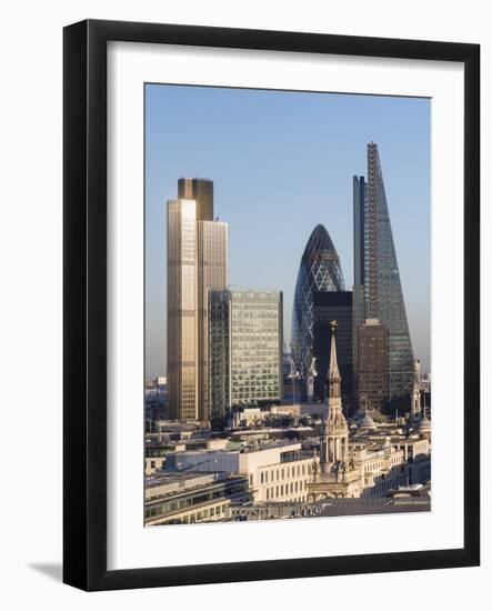 City Skyline from St. Pauls, London, England, United Kingdom-Charles Bowman-Framed Photographic Print