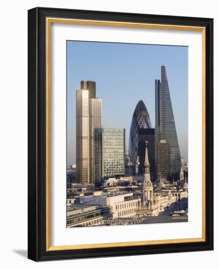 City Skyline from St. Pauls, London, England, United Kingdom-Charles Bowman-Framed Photographic Print