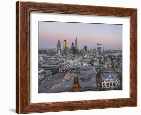 City Skyline from St. Pauls, London, England, United Kingdom-Charles Bowman-Framed Photographic Print