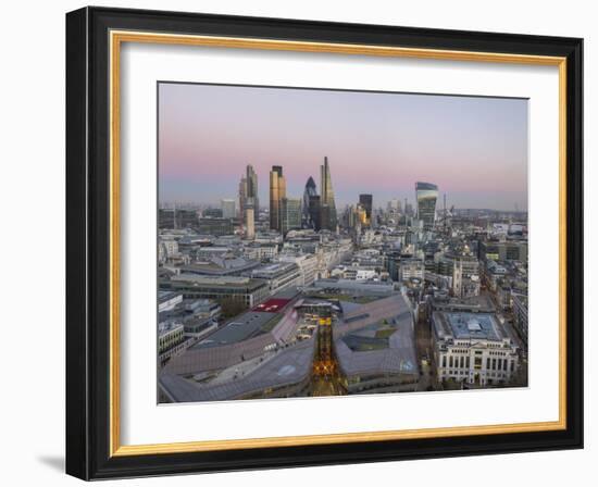 City Skyline from St. Pauls, London, England, United Kingdom-Charles Bowman-Framed Photographic Print