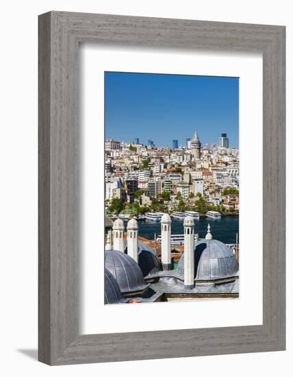 City Skyline from Suleymaniye Mosque Complex with Golden Horn and Galata District Behind, Istanbul-Stefano Politi Markovina-Framed Photographic Print