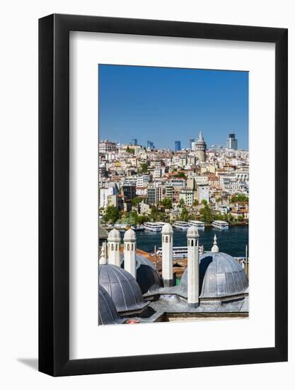 City Skyline from Suleymaniye Mosque Complex with Golden Horn and Galata District Behind, Istanbul-Stefano Politi Markovina-Framed Photographic Print