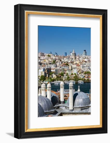 City Skyline from Suleymaniye Mosque Complex with Golden Horn and Galata District Behind, Istanbul-Stefano Politi Markovina-Framed Photographic Print