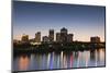 City Skyline from the Arkansas River, Dusk, Little Rock, Arkansas, USA-Walter Bibikow-Mounted Photographic Print