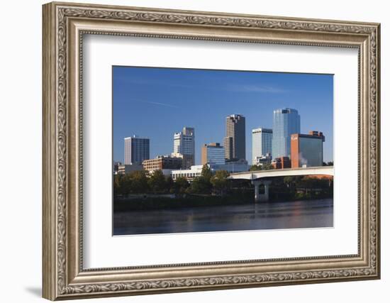 City Skyline from the Arkansas River, Little Rock, Arkansas, USA-Walter Bibikow-Framed Photographic Print