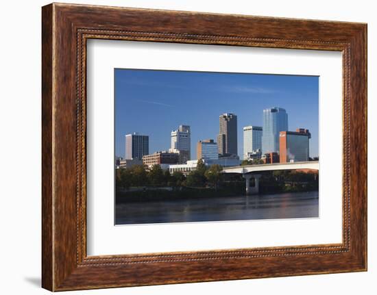 City Skyline from the Arkansas River, Little Rock, Arkansas, USA-Walter Bibikow-Framed Photographic Print