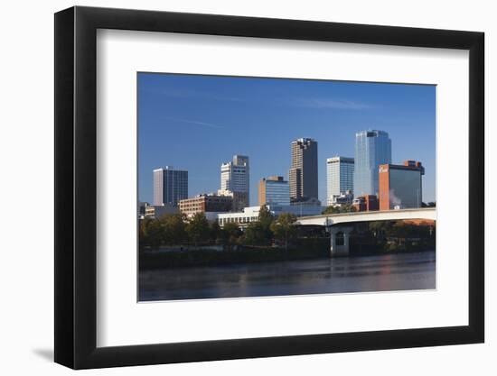 City Skyline from the Arkansas River, Little Rock, Arkansas, USA-Walter Bibikow-Framed Photographic Print