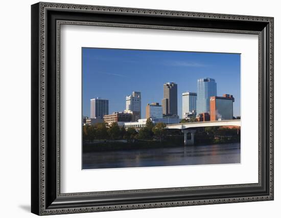 City Skyline from the Arkansas River, Little Rock, Arkansas, USA-Walter Bibikow-Framed Photographic Print