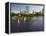 City Skyline from the Charles River, Boston, Massachusetts, USA-Amanda Hall-Framed Premier Image Canvas