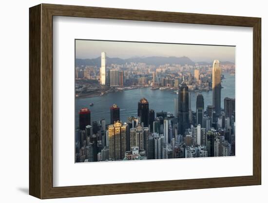 City Skyline from Victoria Peak, Hong Kong, China-Paul Souders-Framed Photographic Print